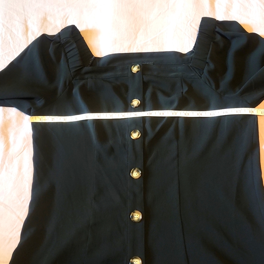 I.N.Studio Black Front Button Blouse - Picture 5 of 10